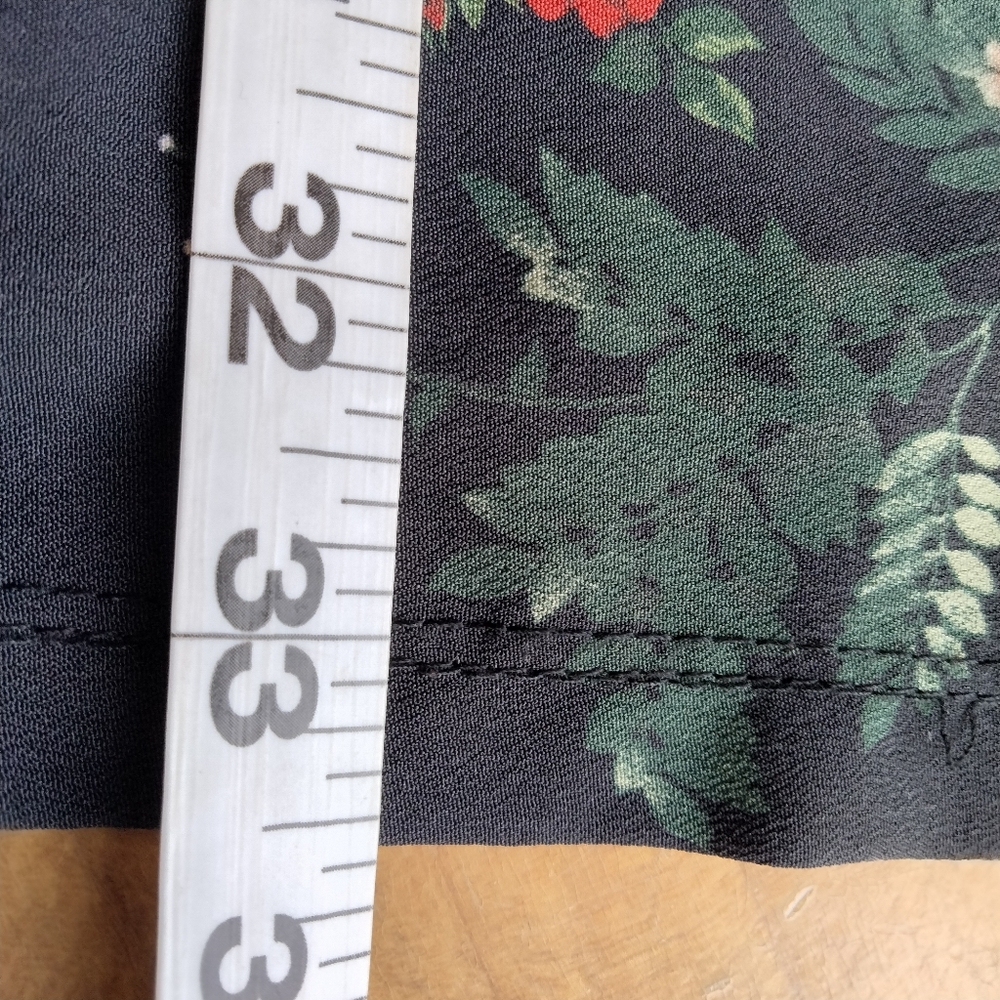 Koton Brand V-Neck Black Floral Dress 3/4 Sleeves Lined Women's Size 36 (XS/S) - Picture 15 of 15